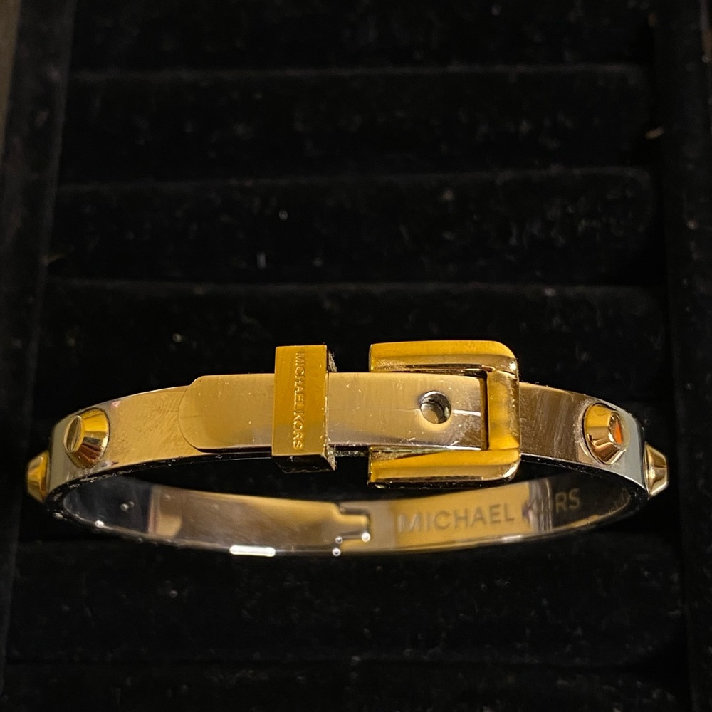 Two tone Michael Kors hinged bracelet